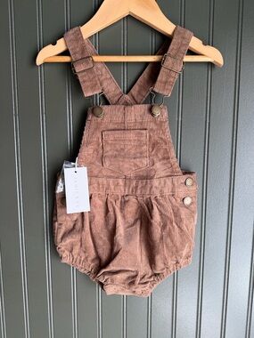 Jamie Kay Corduroy Bubble Overalls in Brown